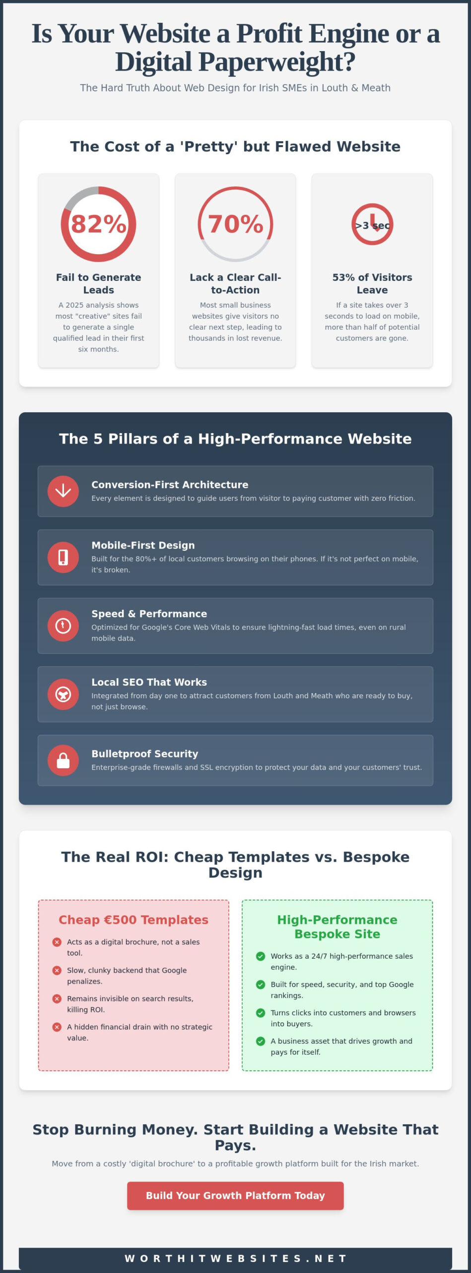 Web Design in Louth & Meath: Why Pretty Websites are Costing You Money (2026)